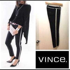VINCE Black Pants w/ White Tuxedo Stripe (SIZE 4)